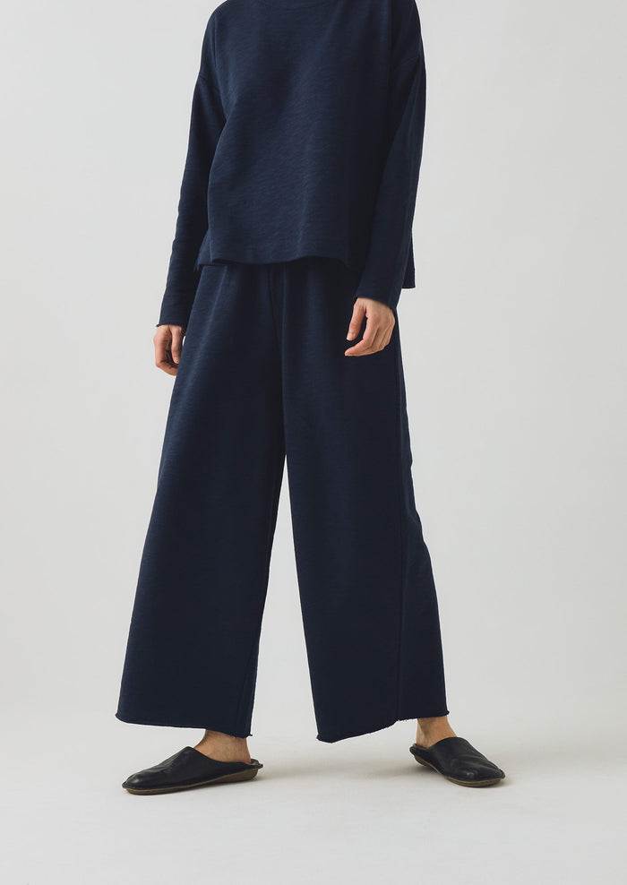 Full Length Loopback Jersey Pants | Midnight