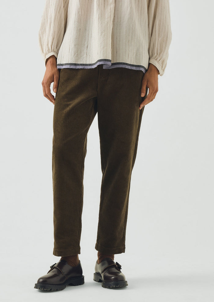 Gabi Cord Pull On Pants | Bronze Green