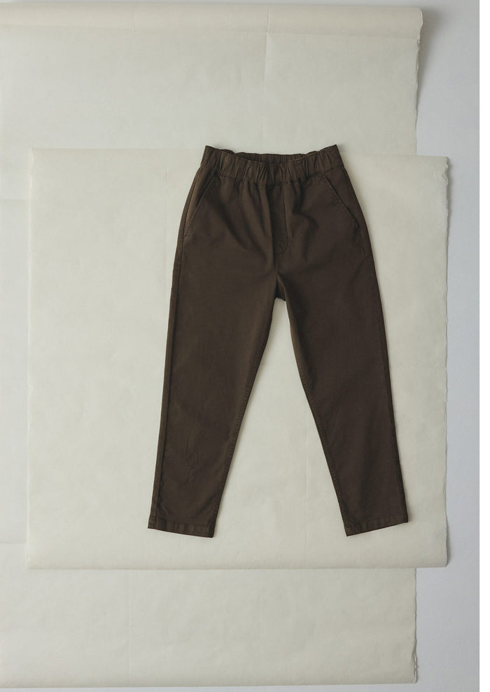 Gabi Cotton Pull On Pants | Black Walnut