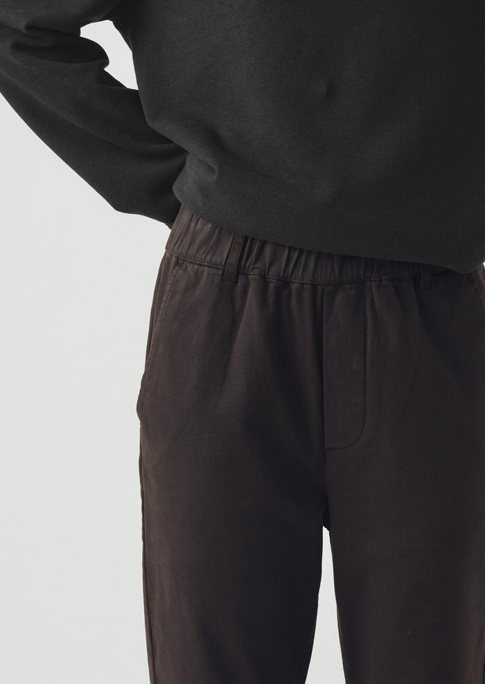 Gabi Cotton Pull On Pants | Black Walnut