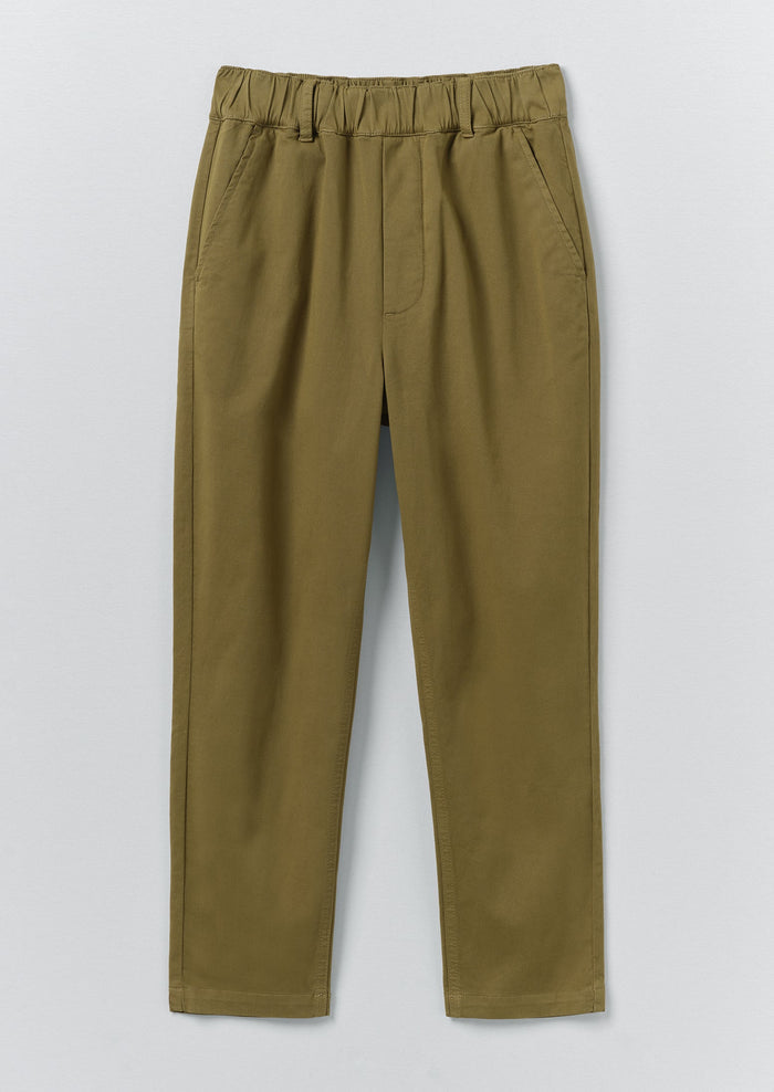 Gabi Cotton Pull On Pants | Olive Leaf