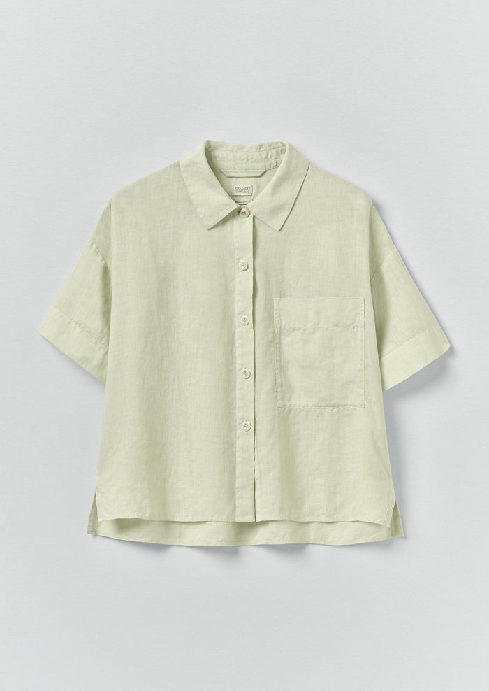 Garment Dyed Lightweight Linen Shirt | Mint Tea