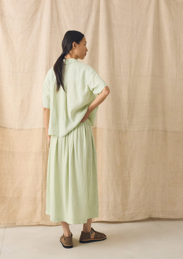 Garment Dyed Lightweight Linen Shirt | Mint Tea