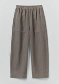 Garment Dyed Linen Barrel Leg Pants | Iron