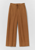 Garment Washed Linen Wide Pants | Desert Sand