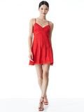 GENEVIVE SPAGHETTI STRAP DRESS - BRIGHT POPPY