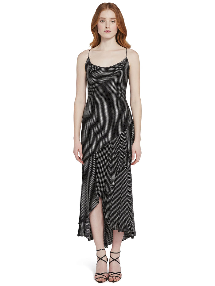 GINGER POLKA DOT MIDI DRESS - MINI DOT BLACK