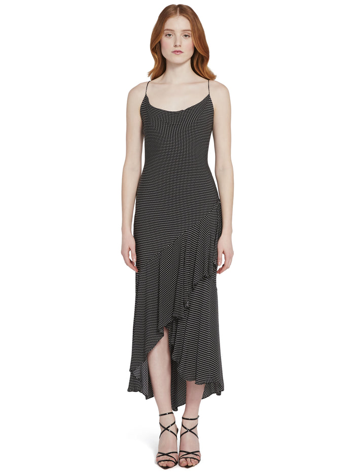 GINGER POLKA DOT MIDI DRESS - MINI DOT BLACK