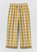 Gingham Double Faced Cotton Pajama Pants | Golden Ochre/Washed Hyacinth