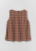 Gingham Linen Cotton Tank Top | Rosewood