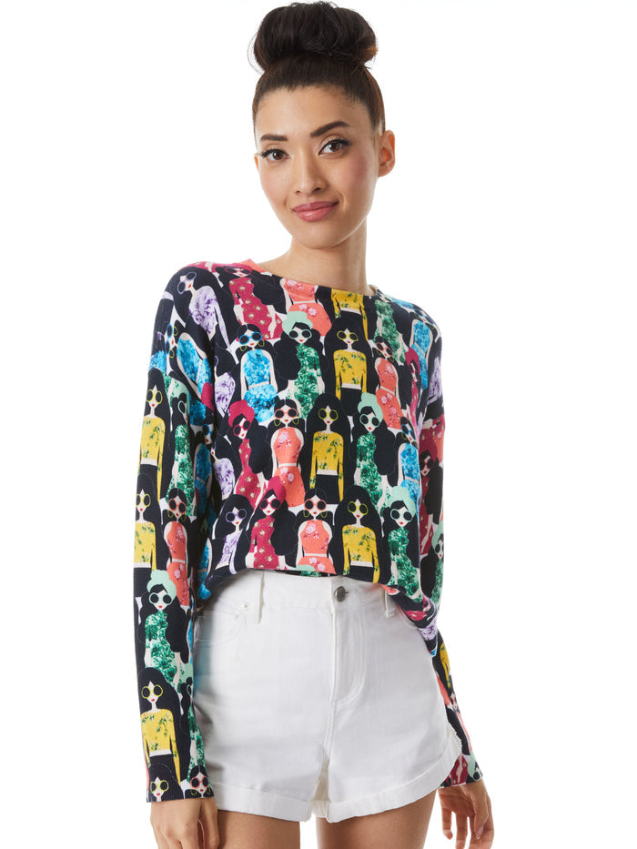 GLEESON PRINTED BOXY PULLOVER - MULTI