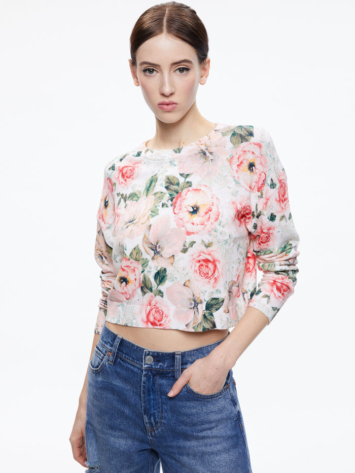 GLEESON PRINTED FLORAL PULLOVER - MORNINGSIDE FLORAL WHITE