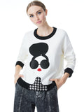 GLEESON STACE FACE PULLOVER - SOFT WHITE/MULTI