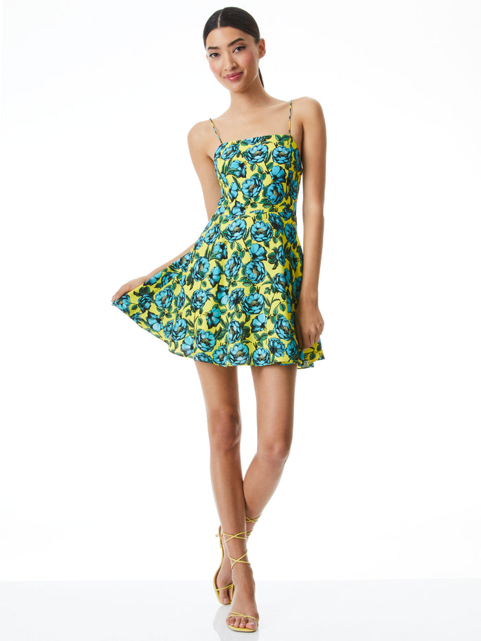 GLINDA SPAGHETTI STRAP DRESS - BEACH BLISS SUNFLOWER