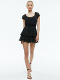 GRACIE RUFFLE ROMPER - BLACK