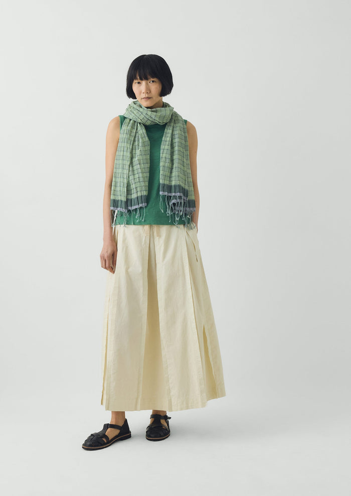 Graph Paper Check Gauzy Scarf | Spearmint