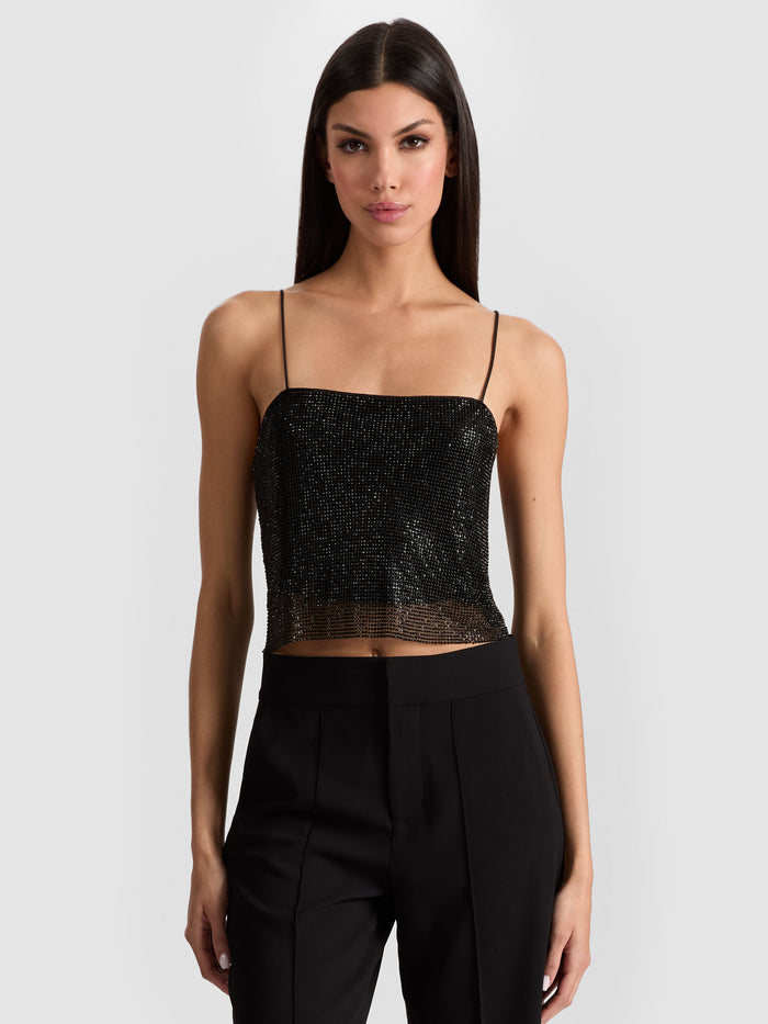 GRAZI CHAINMAIL TOP - BLACK