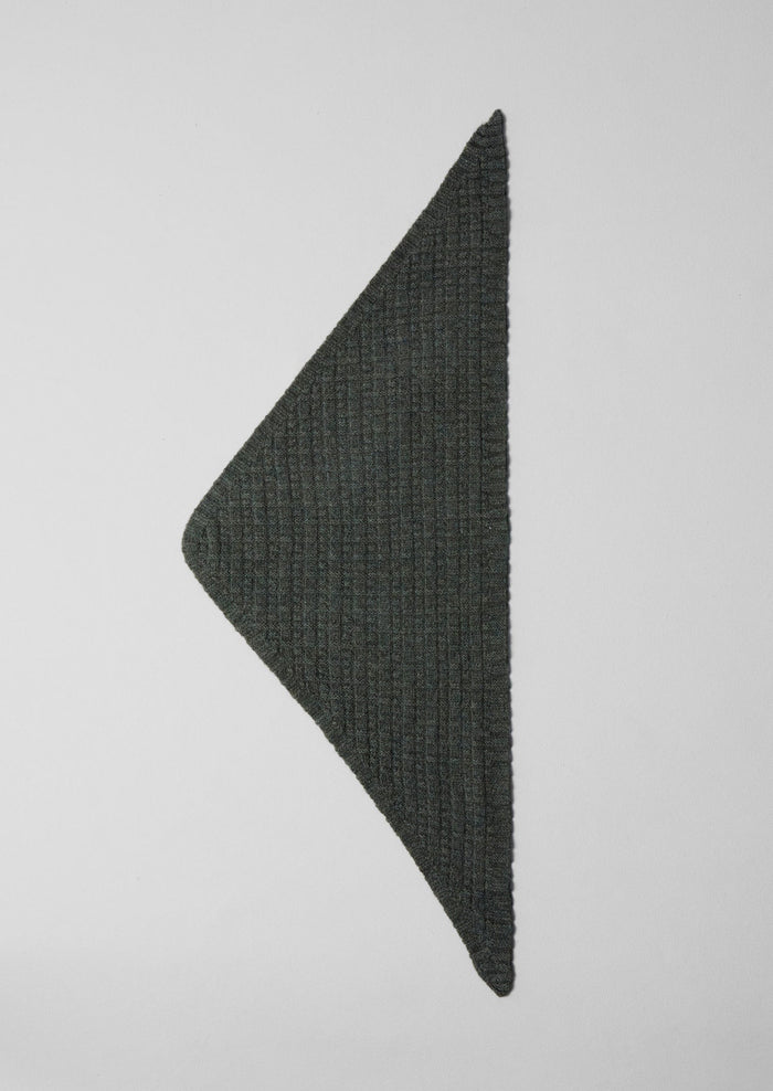 Grid Stitch Knitted Wool Bandana | Seaweed