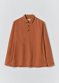 Half Placket Linen Shirt | Copper