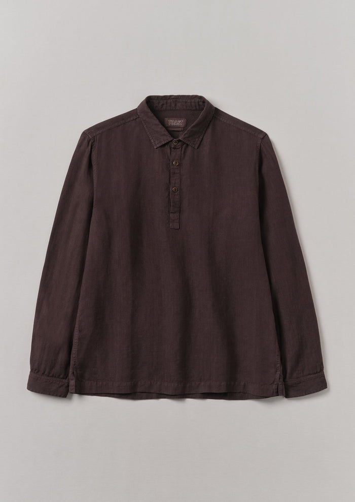 Half Placket Linen Shirt | Rich Earth