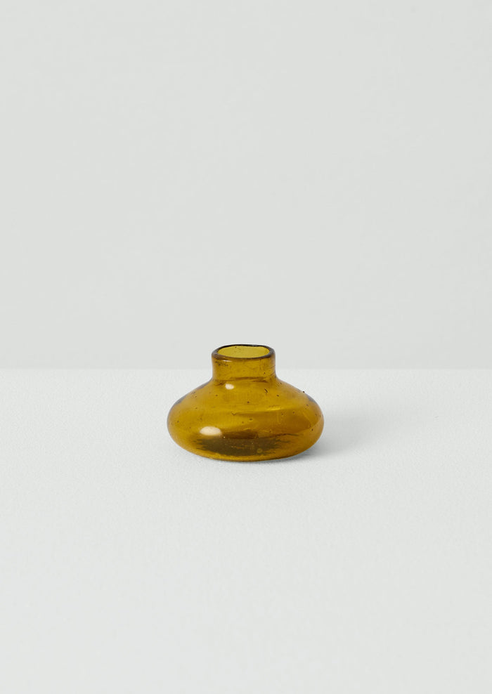 Hand Blown Glass Candle Holder | Amber