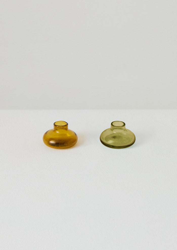 Hand Blown Glass Candle Holder | Amber