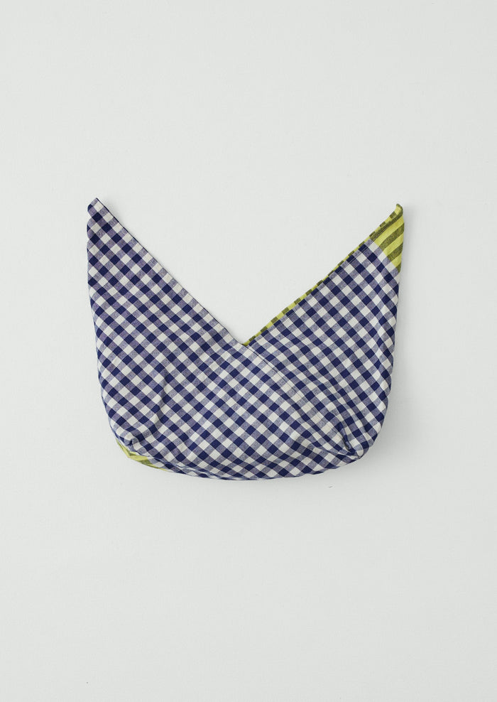 Hand Woven Siesta Check Bread Bag | Cobalt/Citrus