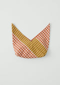 Hand Woven Siesta Check Bread Bag | Peach/Bright Olive