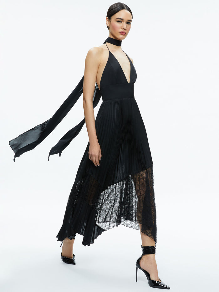 HANNAH HALTER MAXI DRESS - BLACK