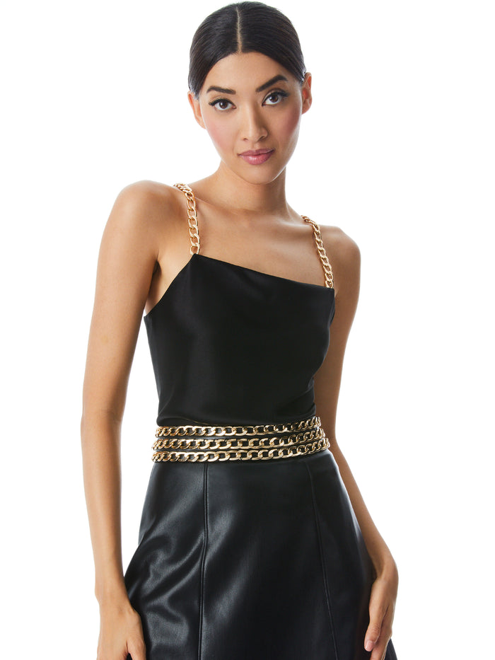 HARMON CHAIN STRAP TANK - BLACK