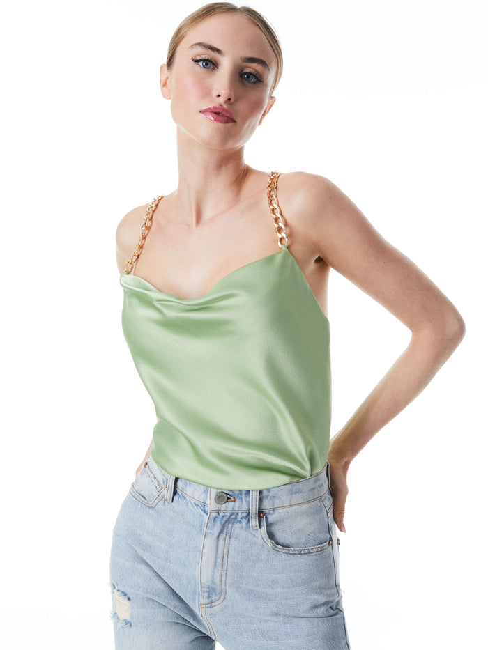 HARMON CHAIN STRAP TANK - SEAFOAM