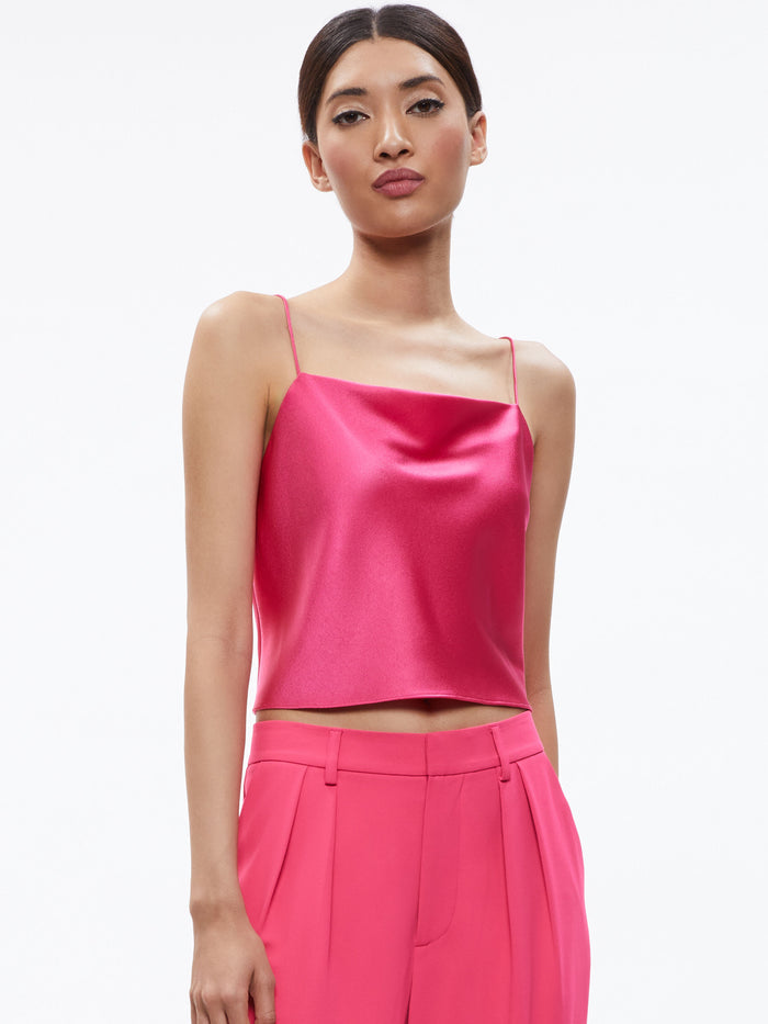 HARMON CROPPED DRAPEY SLIP TANK - CANDY