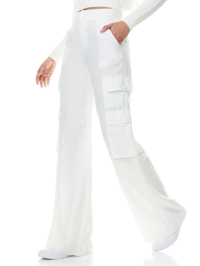HAYES WIDE LEG CARGO PANT - WHITE