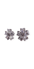 silver/one size/Camille La Vie/Heart Stone Floral Earrings /side