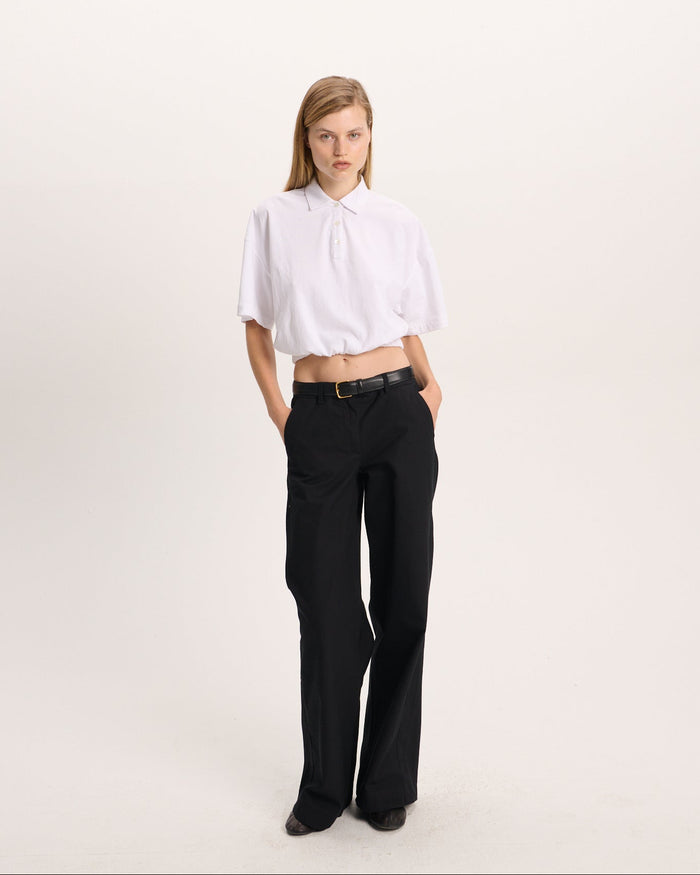 Heavyweight Jersey Cinched Polo - White