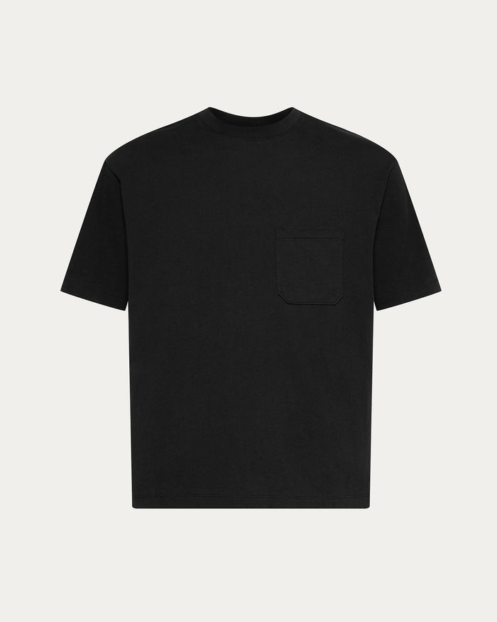 Heavyweight Jersey Crew Neck Pocket Tee - Black