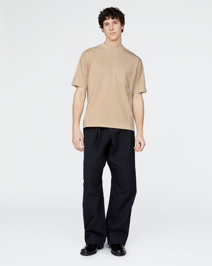 Heavyweight Jersey Crew Neck Pocket Tee - Macadamia