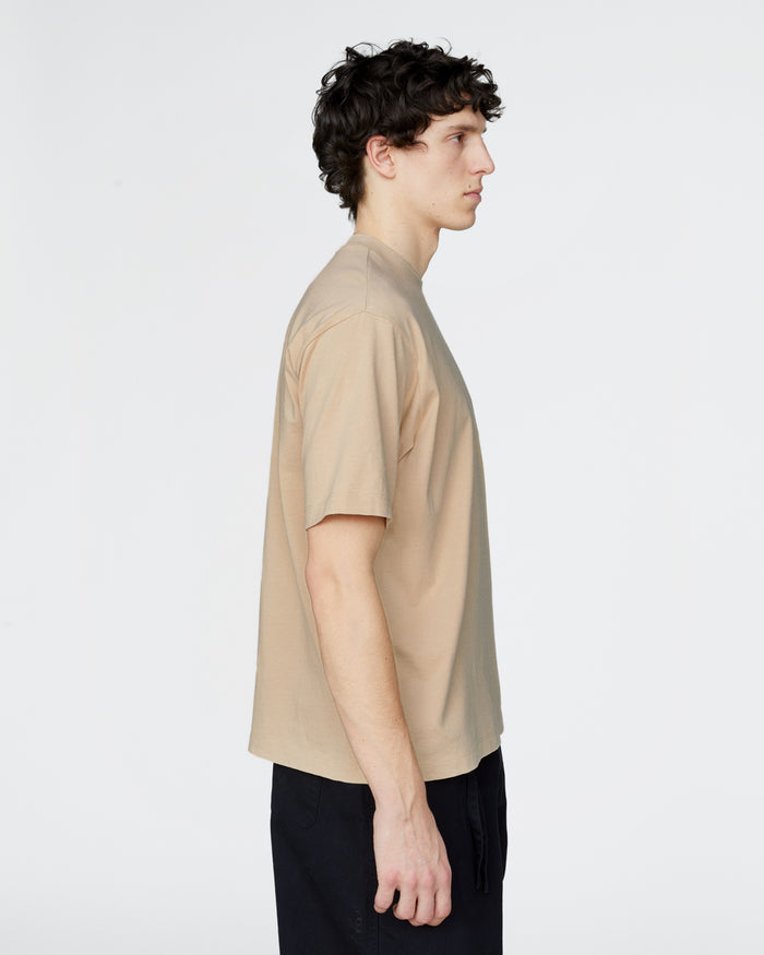 Heavyweight Jersey Crew Neck Pocket Tee - Macadamia