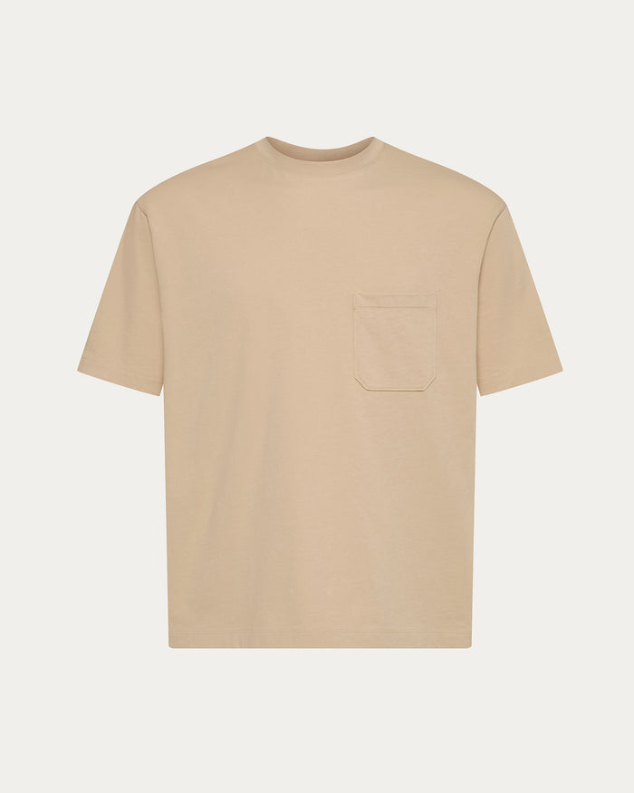 Heavyweight Jersey Crew Neck Pocket Tee - Macadamia