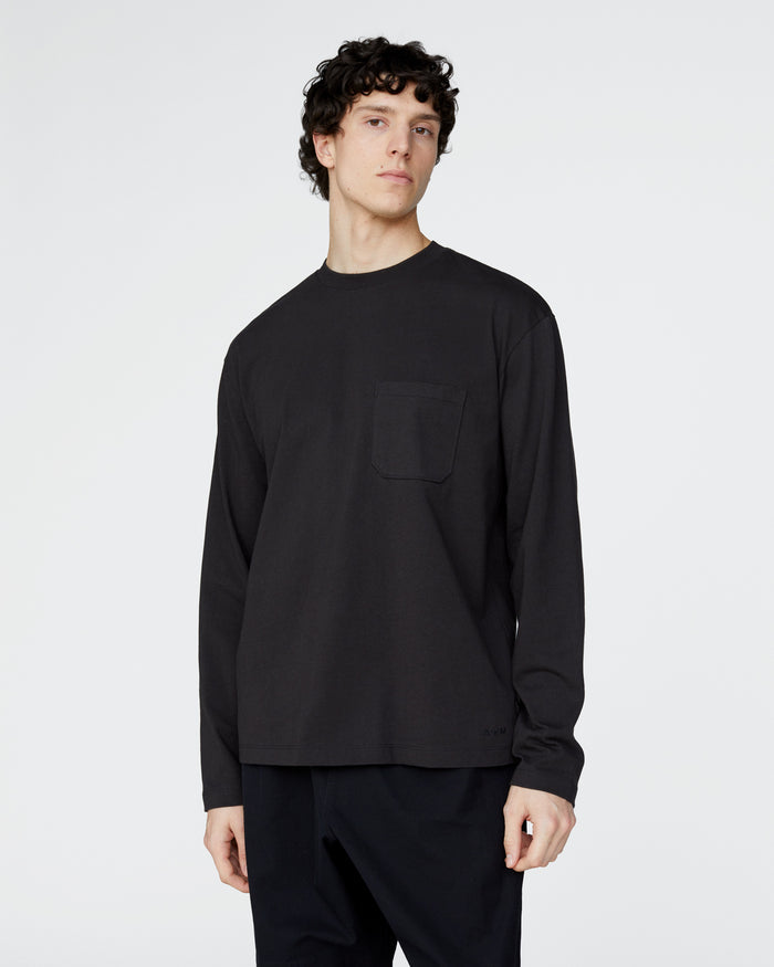 Heavyweight Jersey Long Sleeve Crew - Black