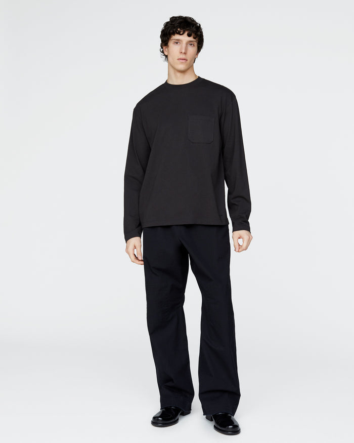 Heavyweight Jersey Long Sleeve Crew - Black