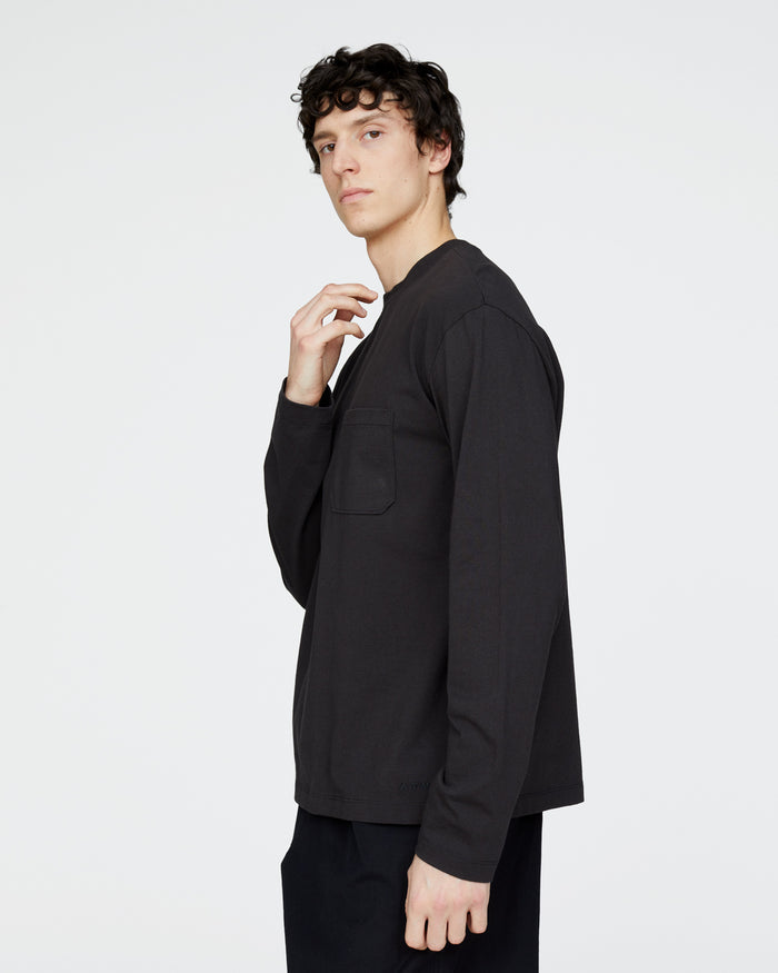 Heavyweight Jersey Long Sleeve Crew - Black