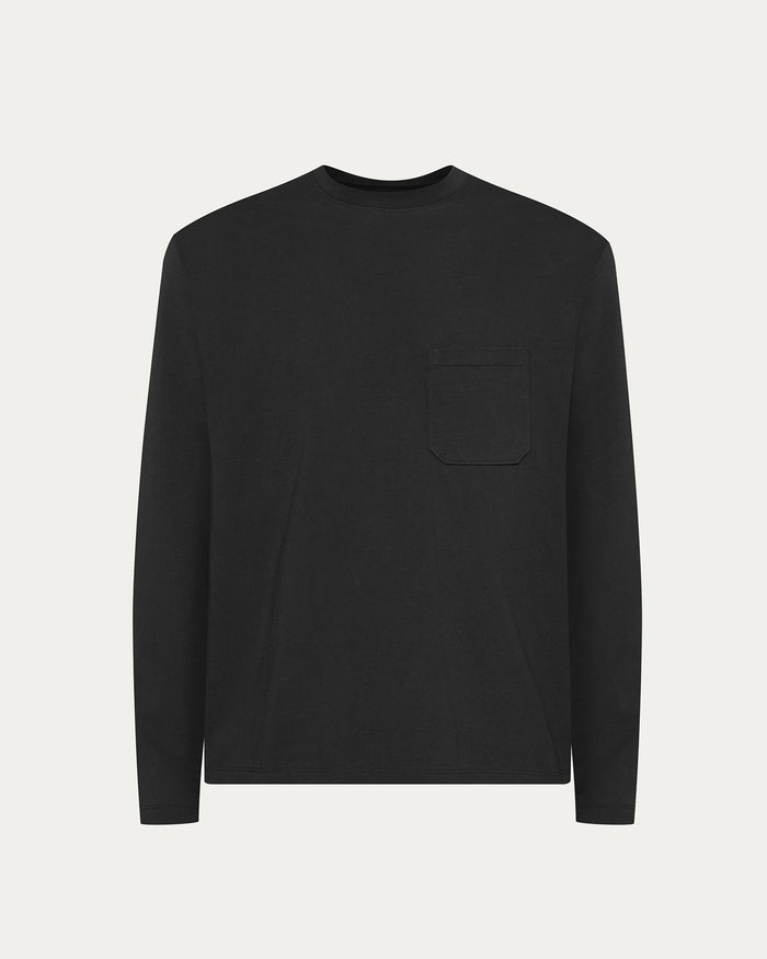 Heavyweight Jersey Long Sleeve Crew - Black