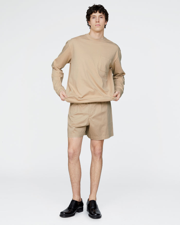 Heavyweight Jersey Long Sleeve Crew - Macadamia