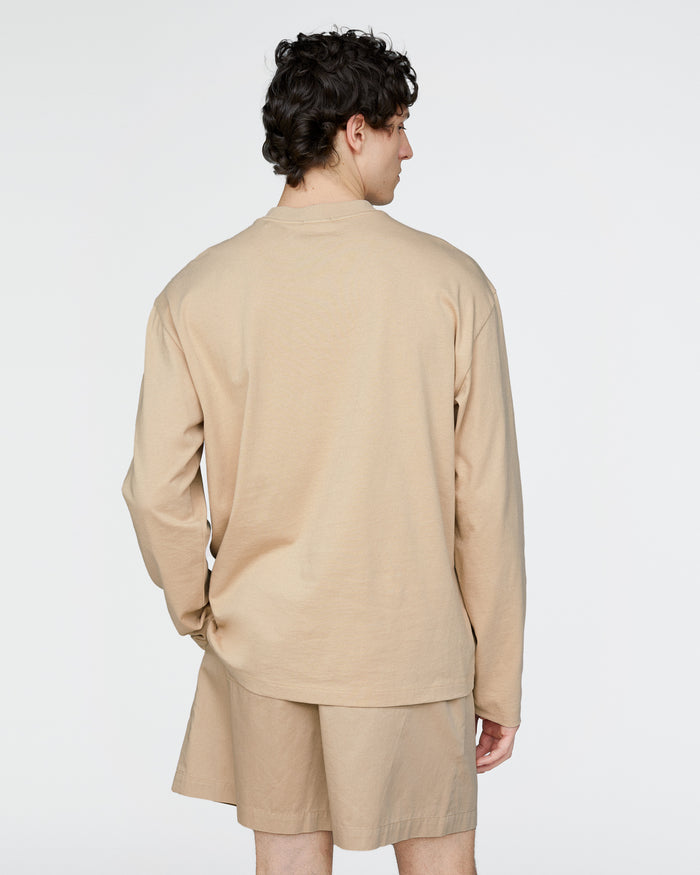 Heavyweight Jersey Long Sleeve Crew - Macadamia