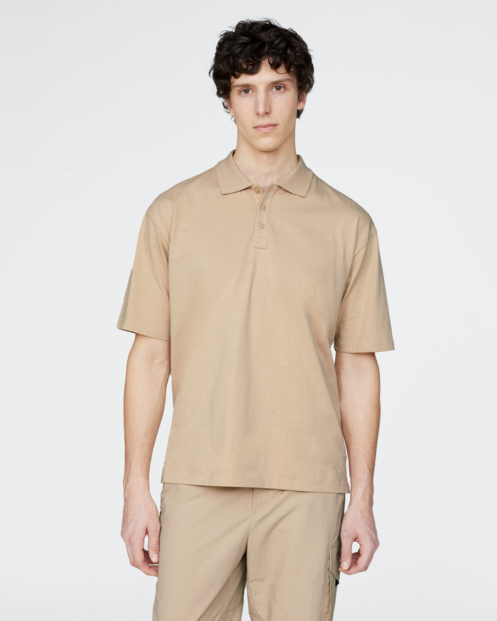 Heavyweight Jersey Polo - Macadamia