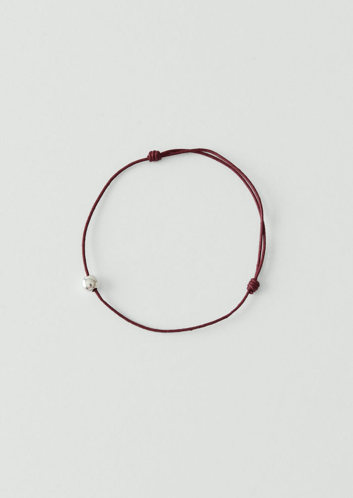 Helena Rohner Large Silver Bead String Bracelet | Plum/Silver