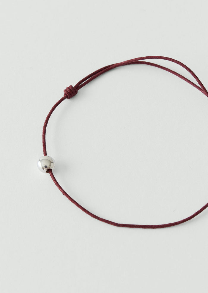 Helena Rohner Large Silver Bead String Bracelet | Plum/Silver