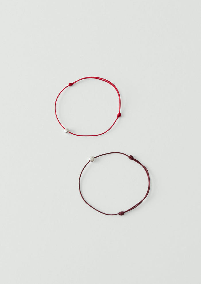 Helena Rohner Large Silver Bead String Bracelet | Plum/Silver
