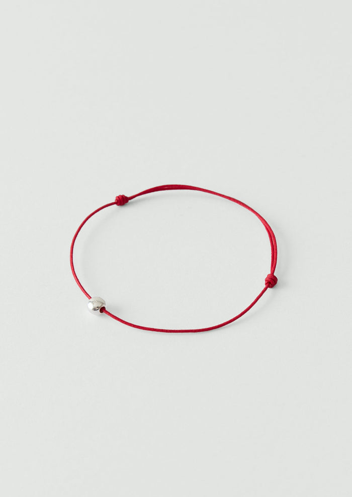 Helena Rohner Large Silver Bead String Bracelet | Tomato/Silver
